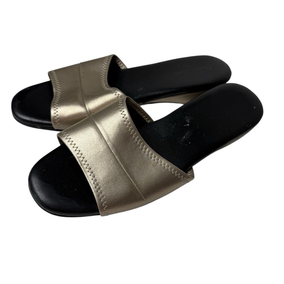daniel green Shoes - VTG DANIEL GREEN Metallic Gold Slipon Slide Slippers Sandals Made in USA Classic